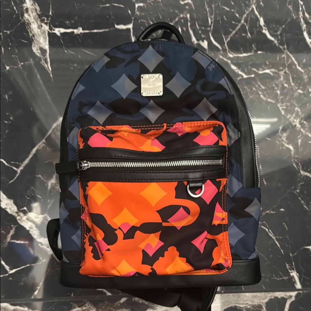 MCM Stark Nylon/Leather Classic Backpack Bag in Multicolor - Unisex Limited